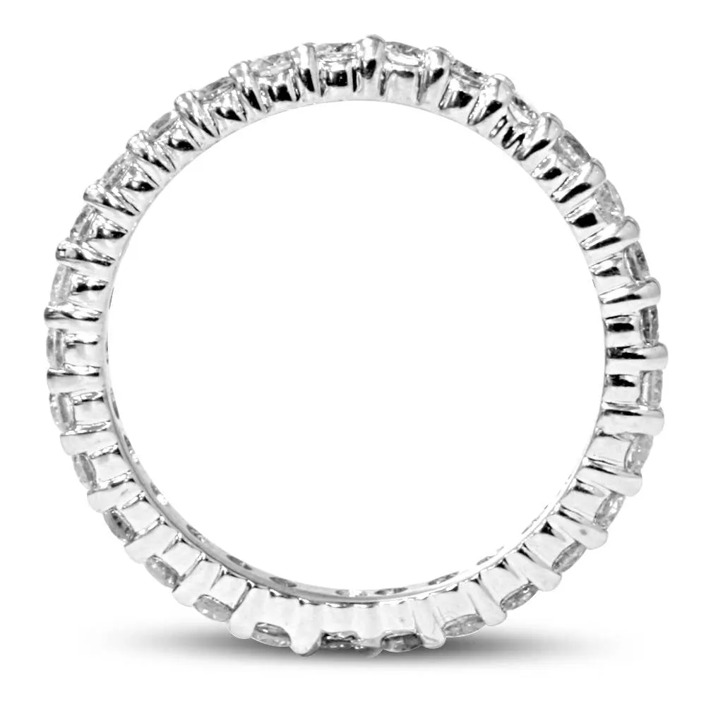 Prong Diamond Eternity Ring White Gold 1.5ct - 14K