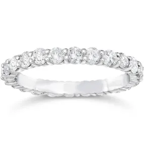 Prong Diamond Eternity Ring White Gold 1.5ct - 14K