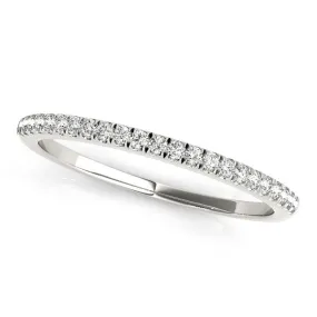 14k White Gold Classic Pave Set Diamond Wedding Band (1/8 cttw)-rxd35685y28bt