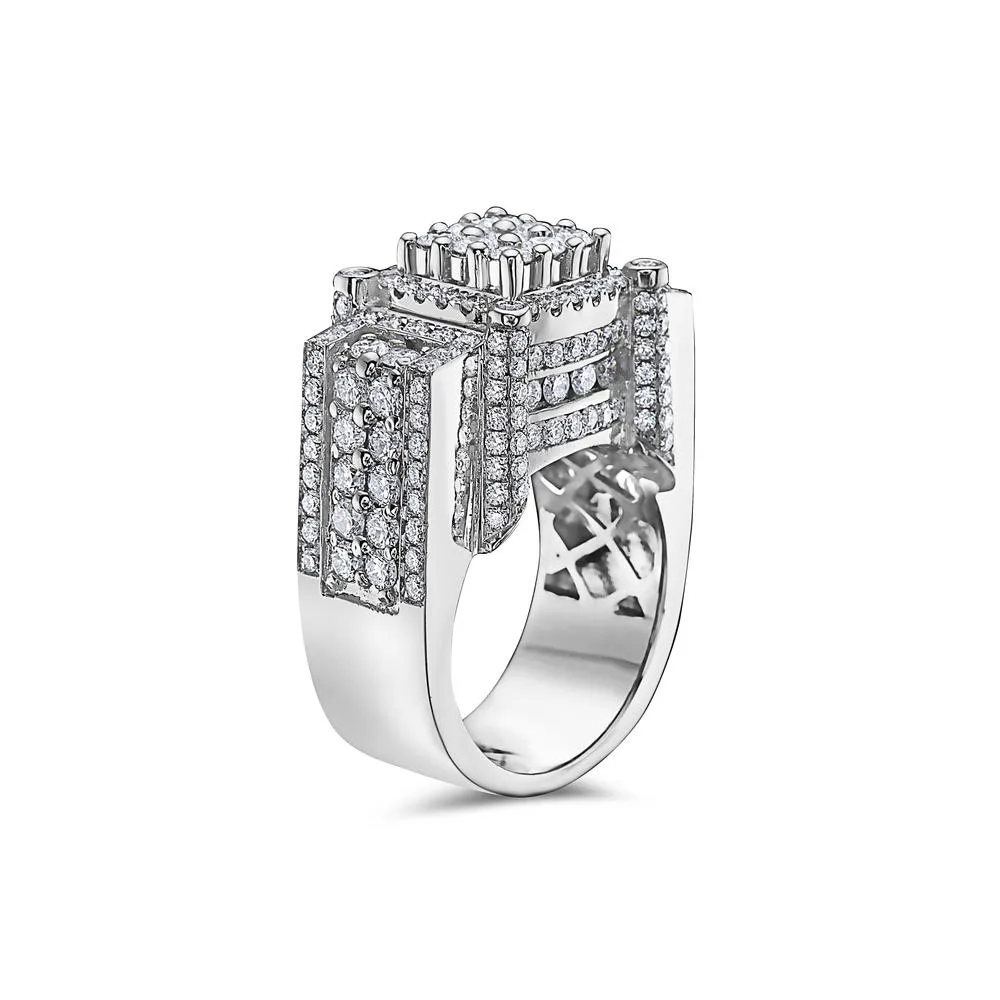 14K White Gold Ring for Men with 4.78 CT Diamonds