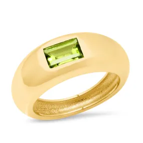 14K Yellow Gold Peridot Bohemian Ring