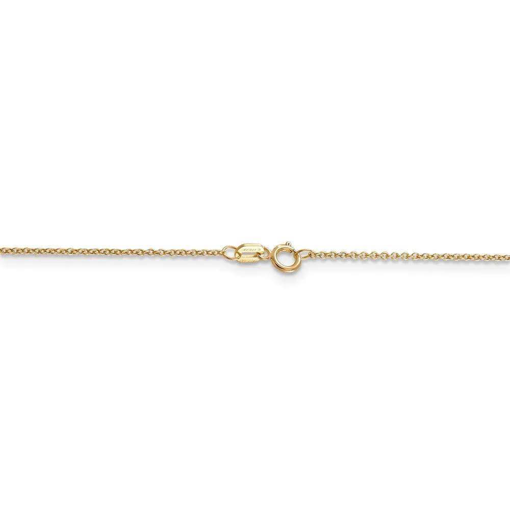 14k Yellow Gold Polished Necklace featuring a Little Girl Pendant (7mm)