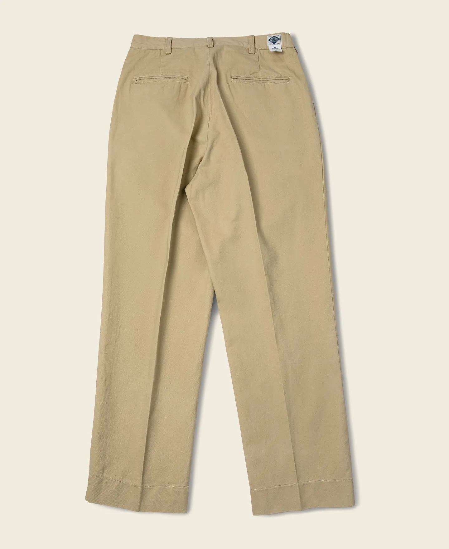 1930s IVY Style Double Pleated Chino Trousers - Khaki