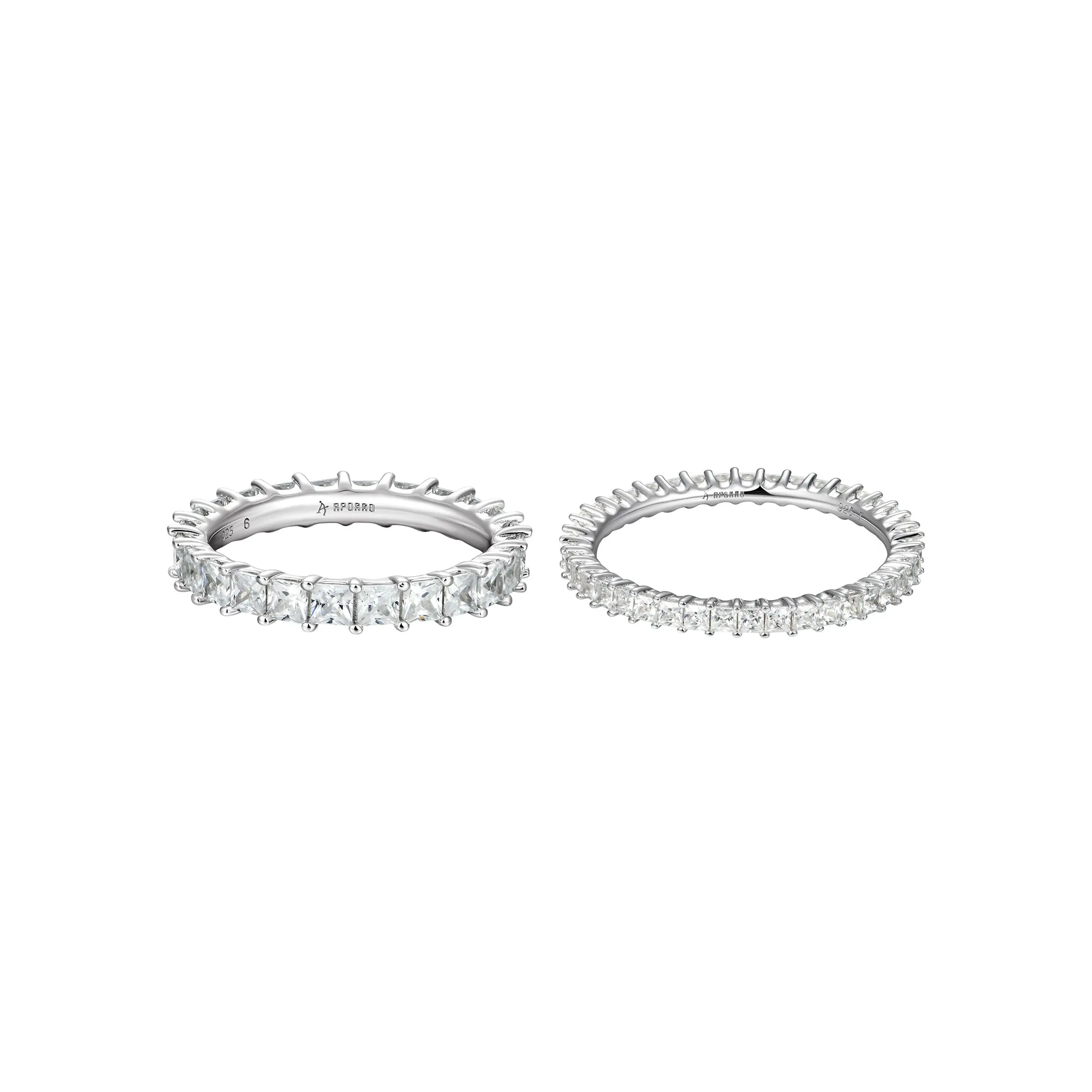 2.5MM Princess Eternity Ring & 1.5MM Princess Eternity Ring Gift Set