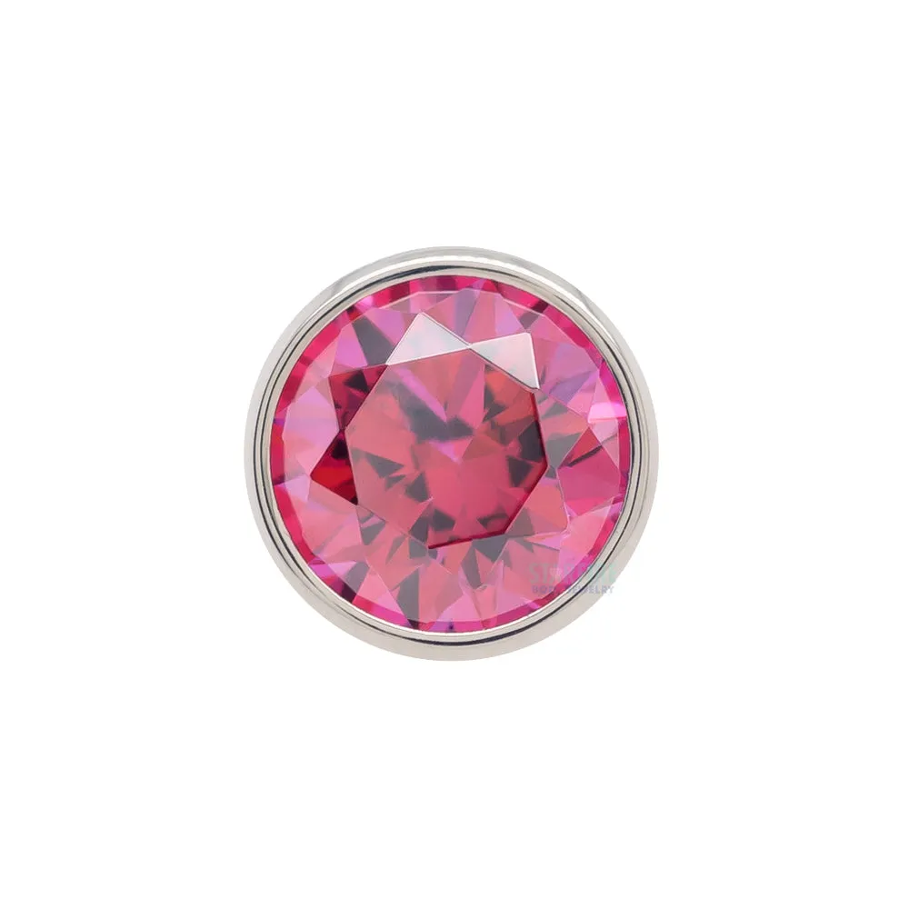 2mm Bezel-Set Faceted Gem Threaded End