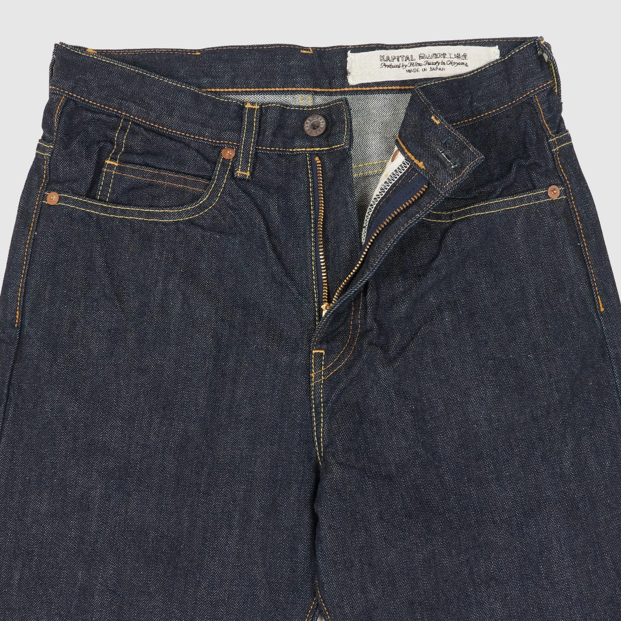 5-Pocket 14oz Okabellbo Flair Jeans by Kapital