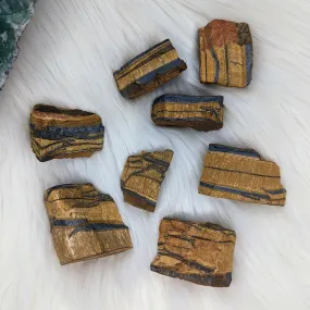 AAA Grade Raw Tigers Eye ~Set of 2 ~ Beautifully Grounding