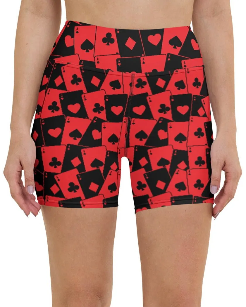 Heart Patterned Yoga Shorts