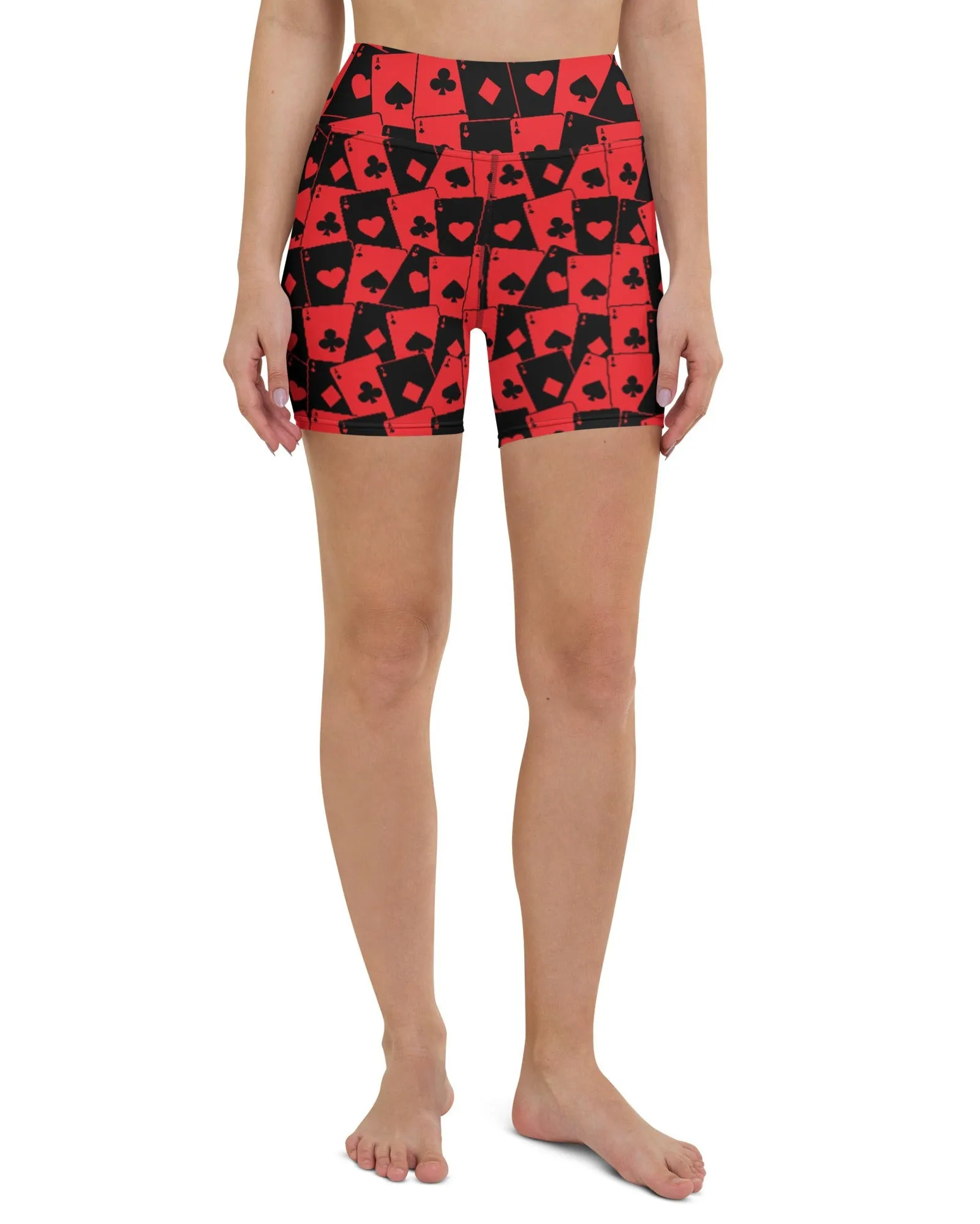 Heart Patterned Yoga Shorts