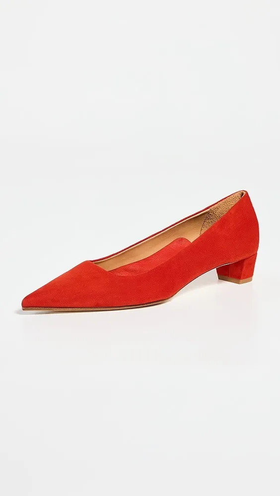 AEYDE   Judi Kid Suede Leather Red Pumps 