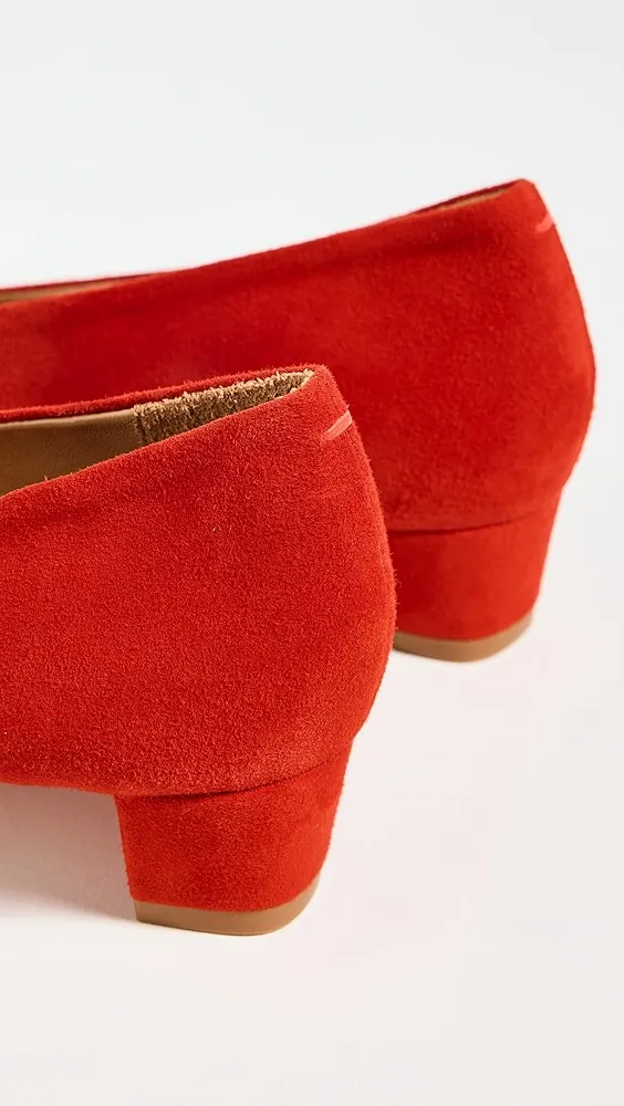 AEYDE   Judi Kid Suede Leather Red Pumps 