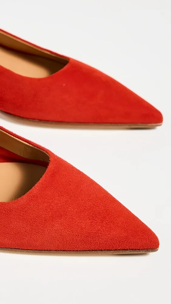 AEYDE   Judi Kid Suede Leather Red Pumps 