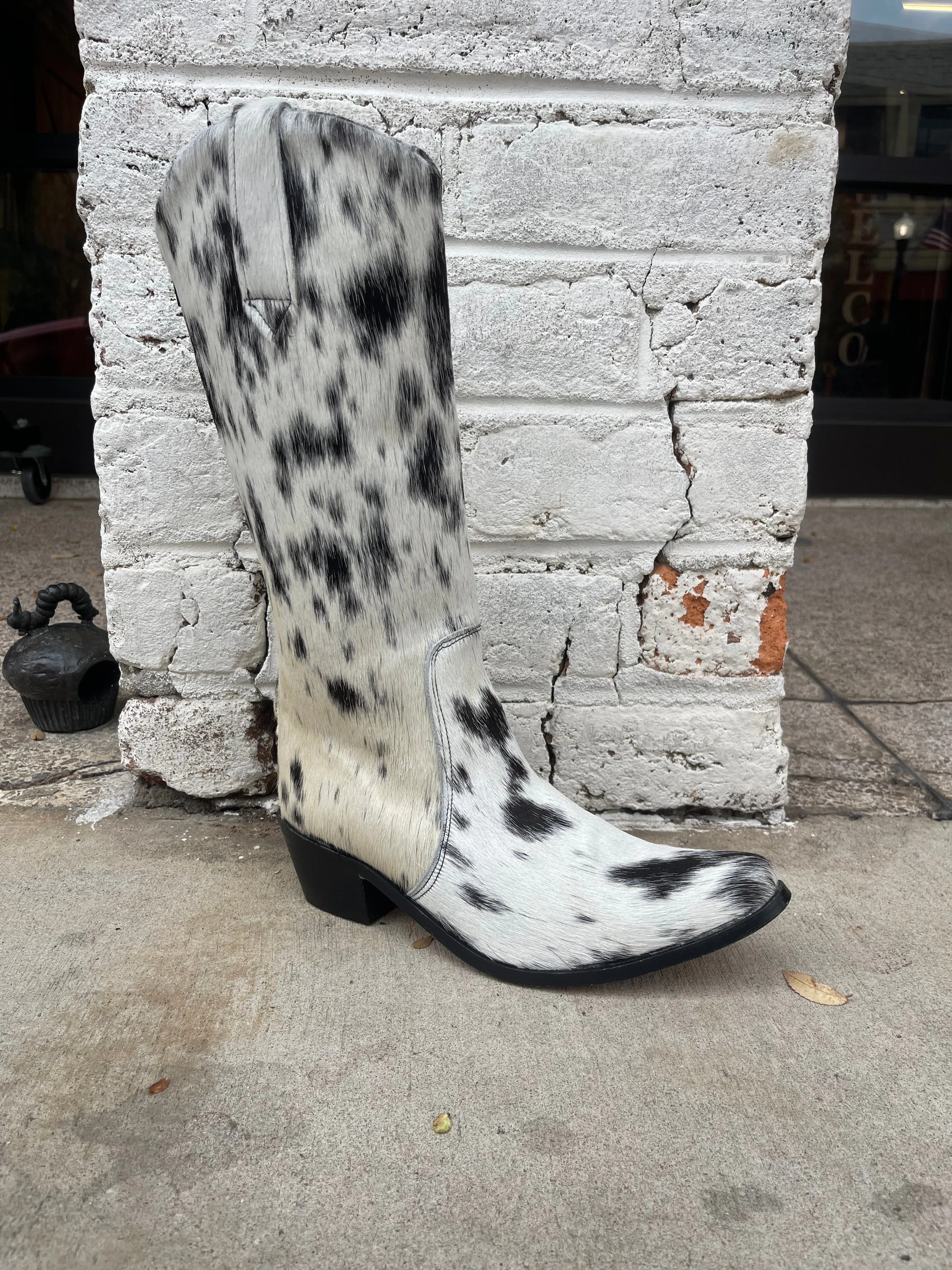 Agave Sky Salt Pepper Cowhide Women's Boots should be rewritten as Women's Agave Sky Cowhide Boots with Salt and Pepper Detailin