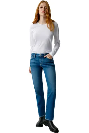 AMO Toni Low Slim Denim Pants in Lust