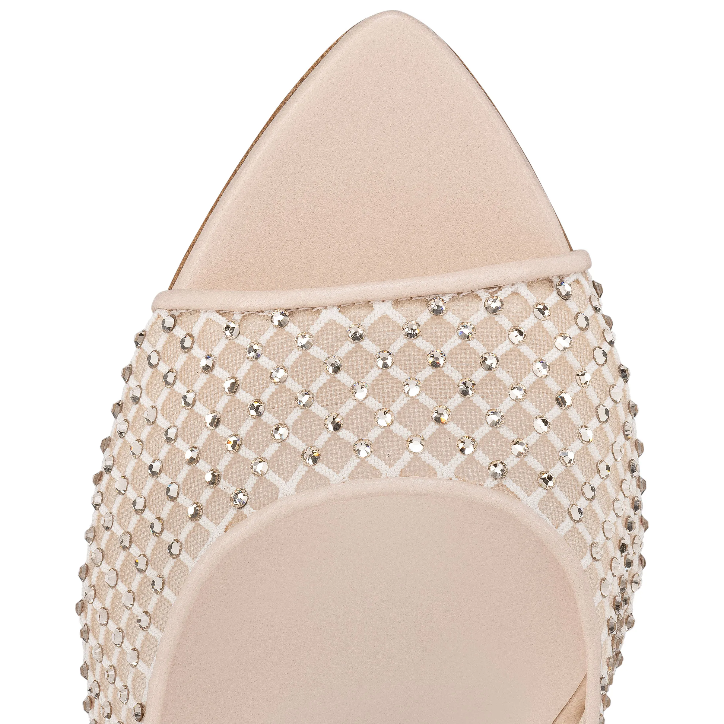 Apostropha Mule Mesh Strass 80 mm Mules - Mesh, nappa leather and strass - Leche - Women