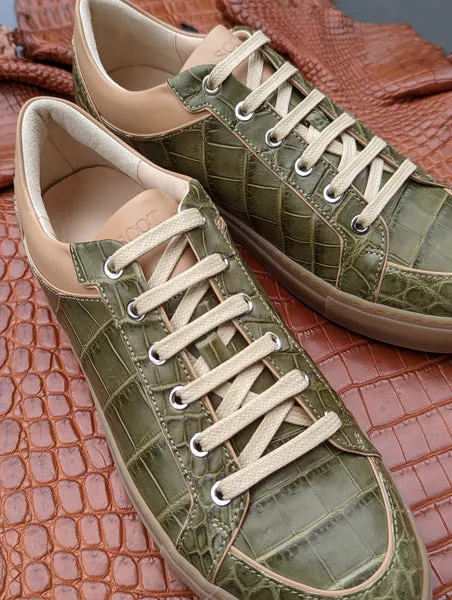 Ascot Sneakers - Green Crocodile