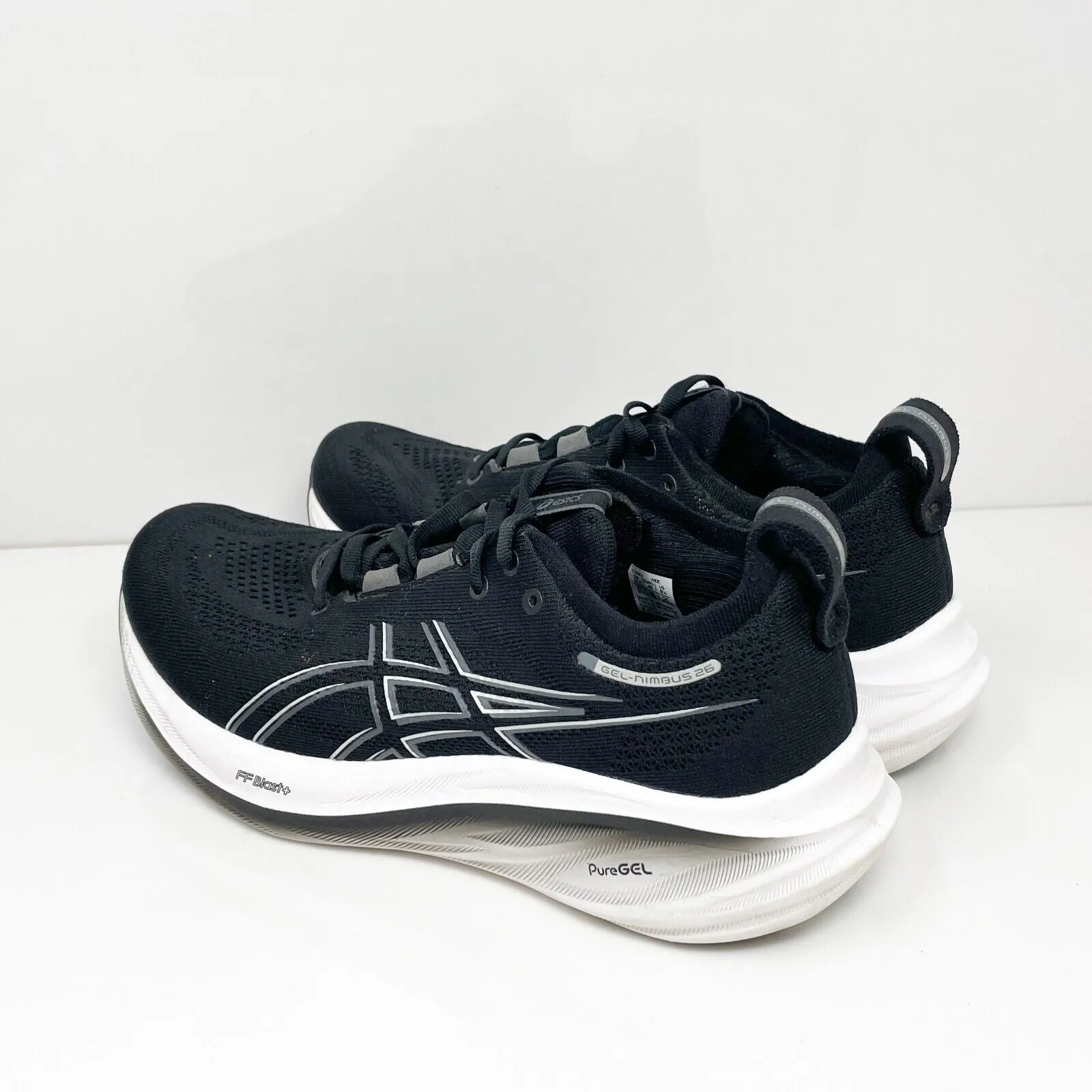 Asics Womens Gel Nimbus 26 1012B602 Black Running Shoes Sneakers Size 8.5 W