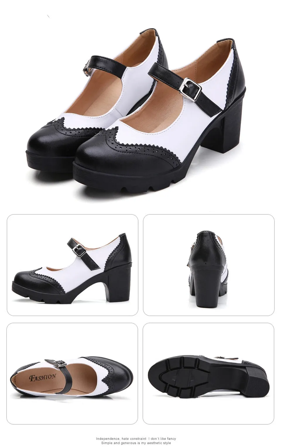 Autumn Black Leather High Heel Shoes for Women