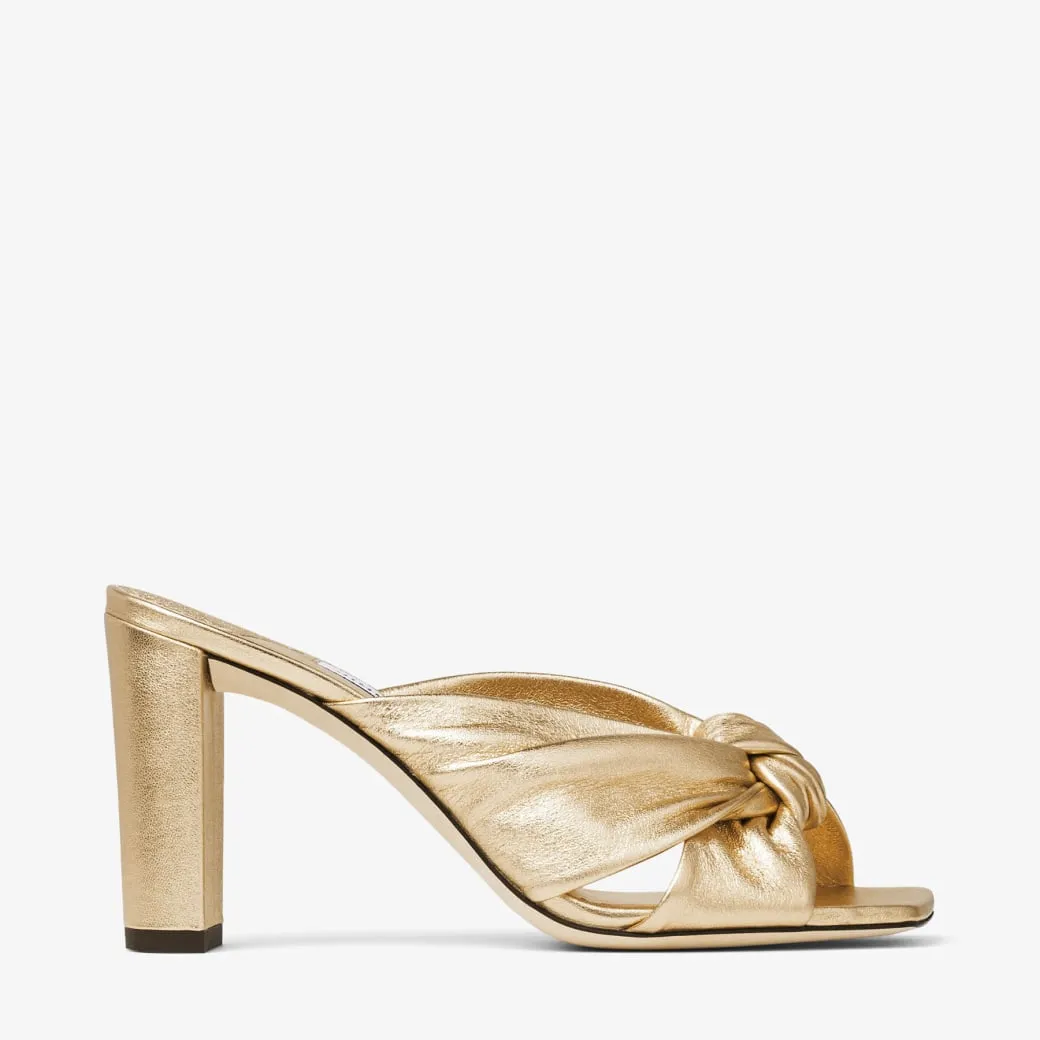 Avenue 85 Gold Metallic Nappa Leather Mules