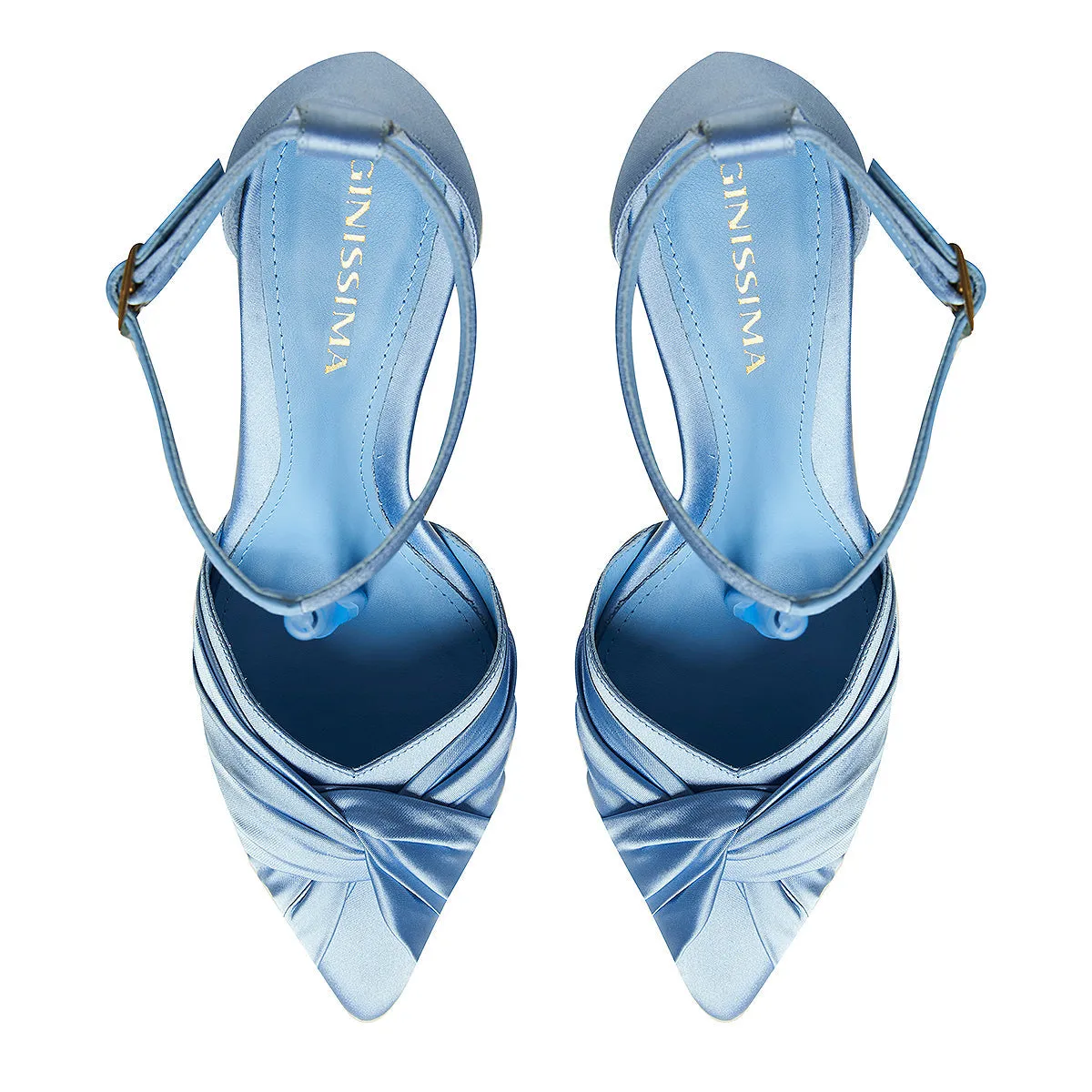 Baby Blue Satin Slingbacks by Ana - Shop Now!