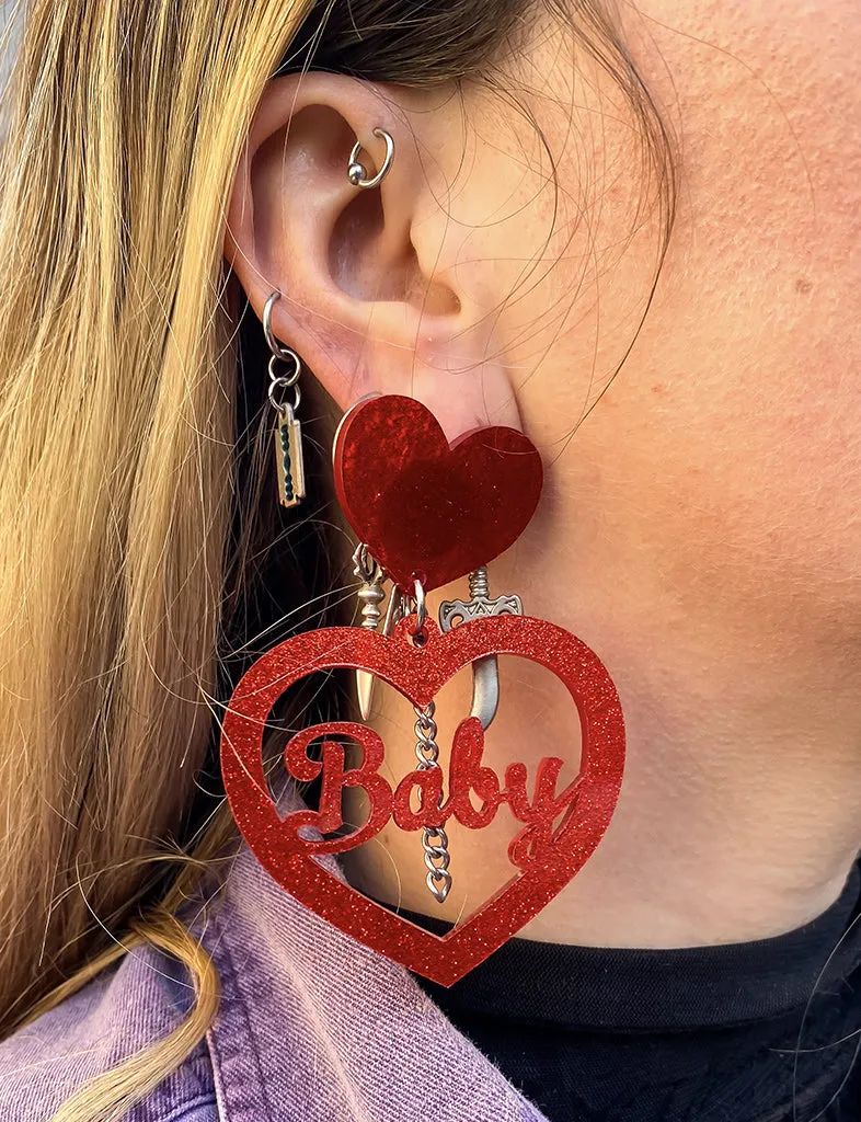 EARRINGS BABY GIRL RED