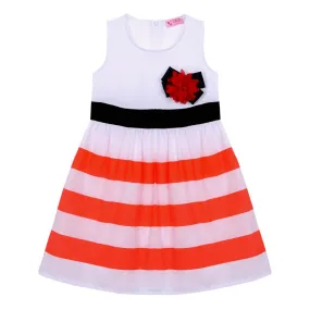 Baby Girls Flower Stripes Sleeveless Dress Toddler Kid One-piece High Waist DressesSM6