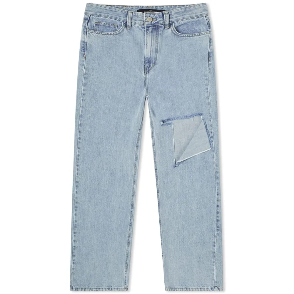 Baggy Blue Jeans With Side Slit