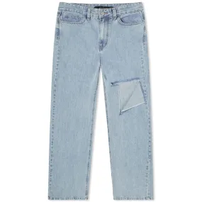 Baggy Blue Jeans With Side Slit