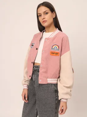 Baggy Varsity Jacket-Pink