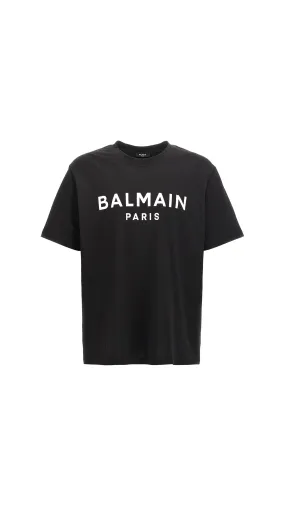 Balmain Paris Black Short-sleeved T-shirt with Print