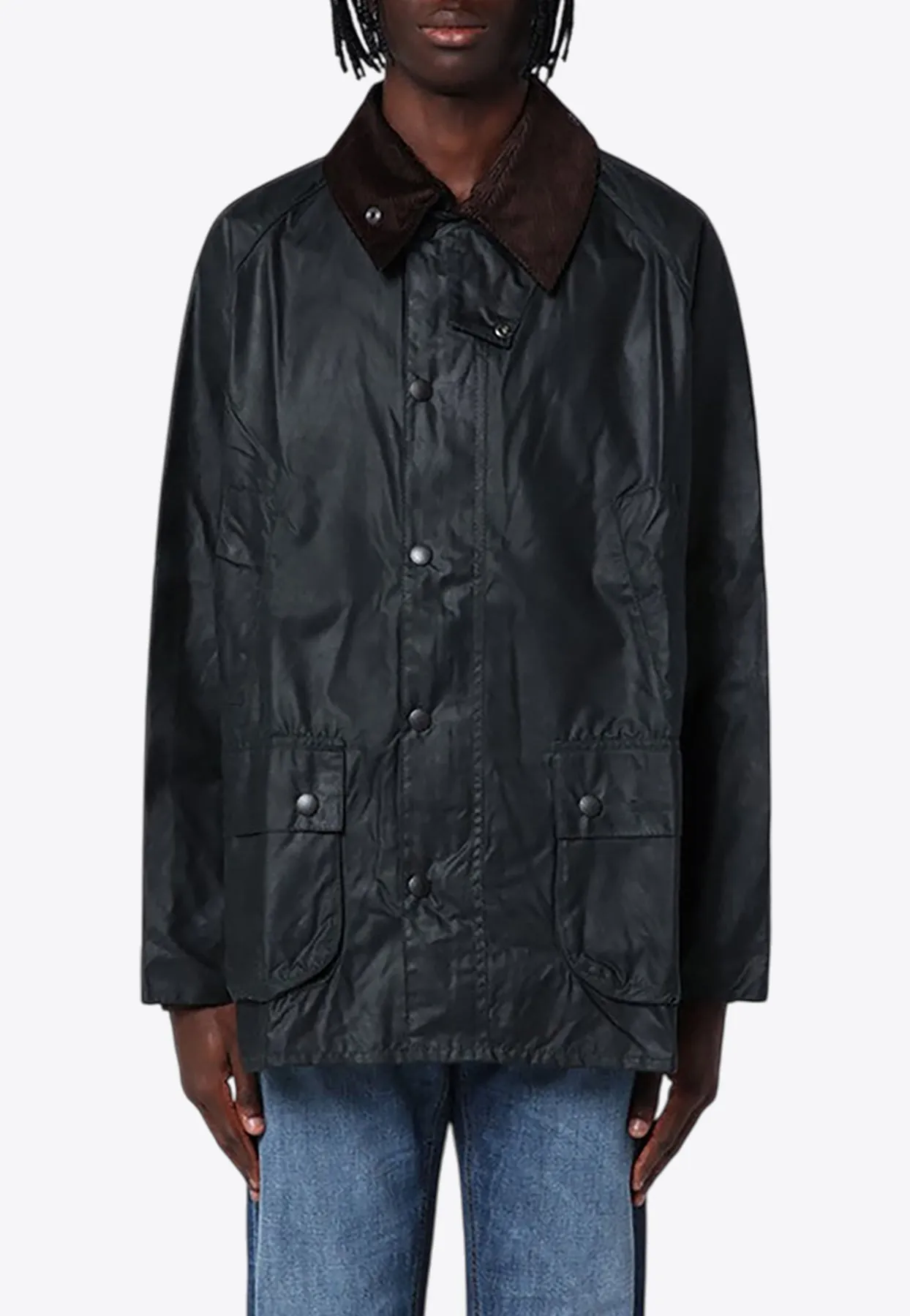 Bedale Corduroy-Collar Waxed Jacket