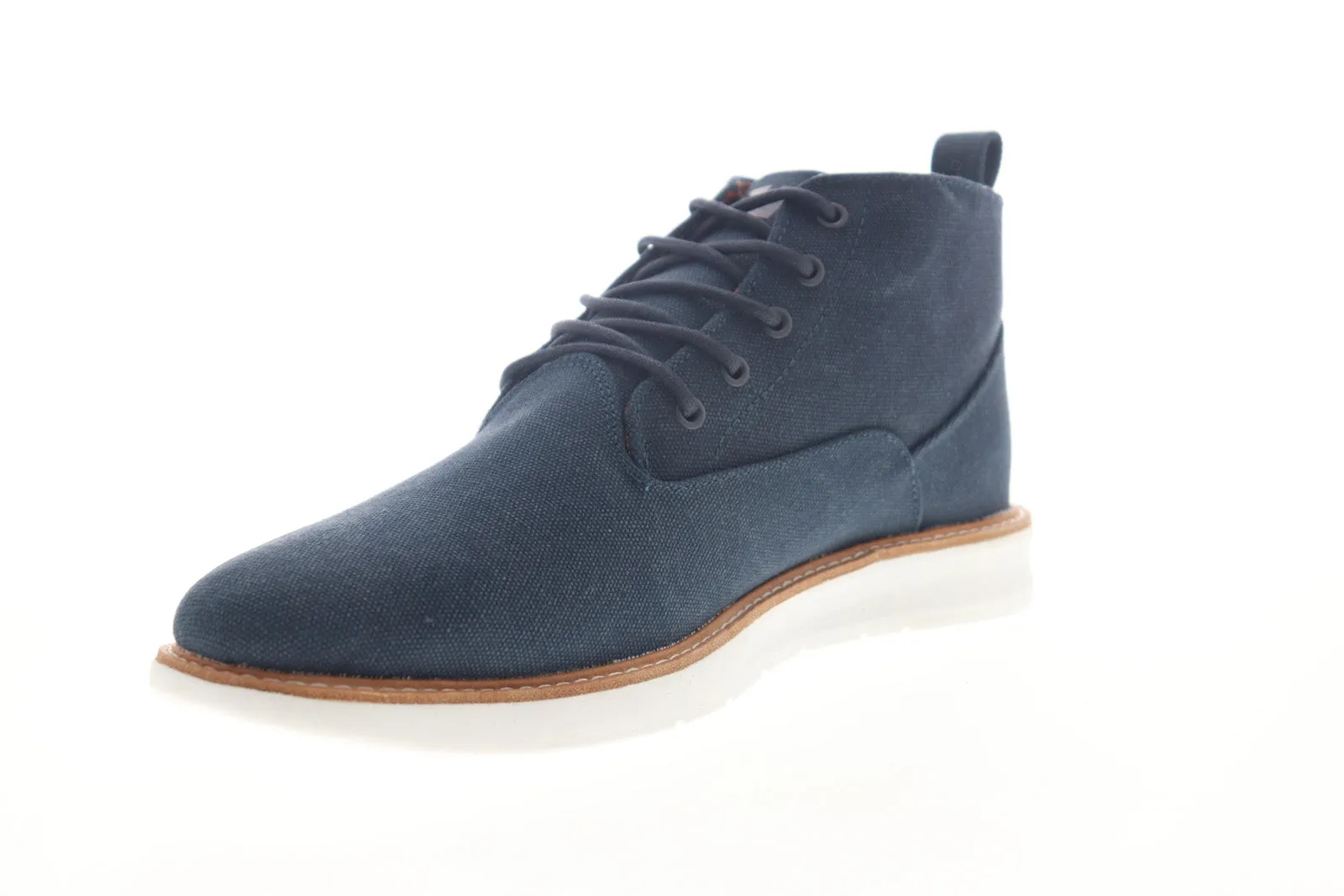 Ben Sherman Omega Casual Chukka Blue Canvas Lace Up Boots