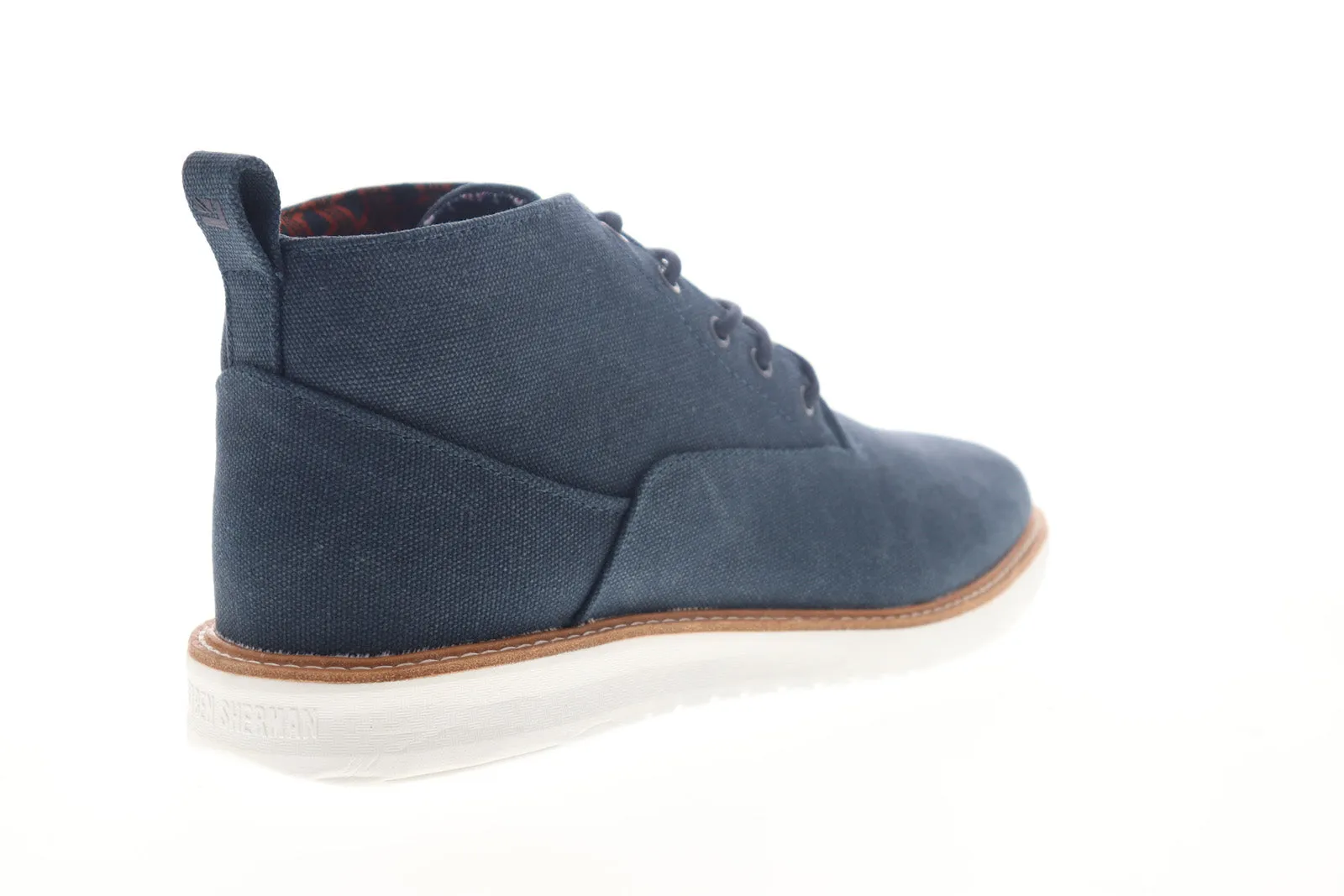 Ben Sherman Omega Casual Chukka Blue Canvas Lace Up Boots