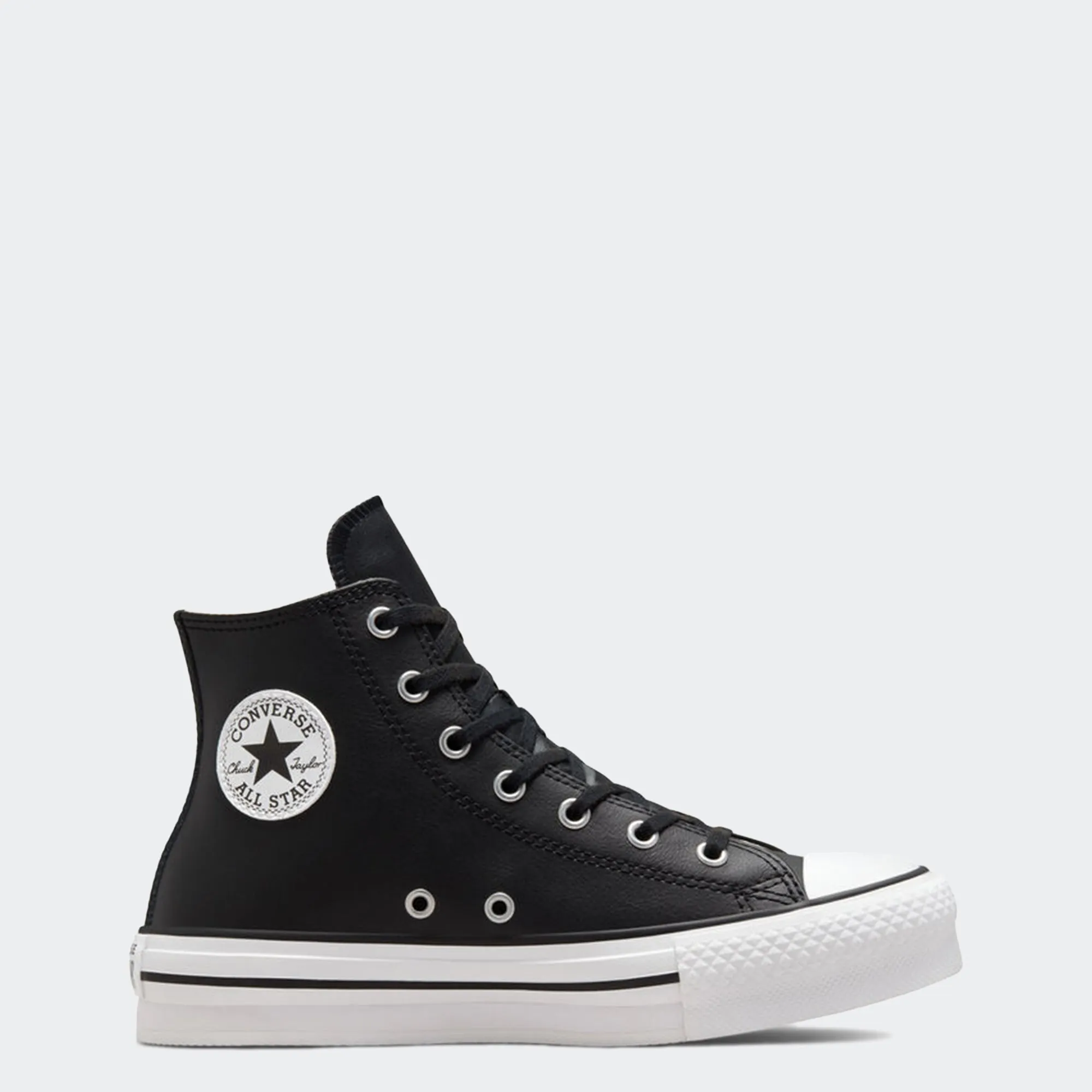 Big Kid Converse Chuck Taylor All Star Lift Platform Black Leather