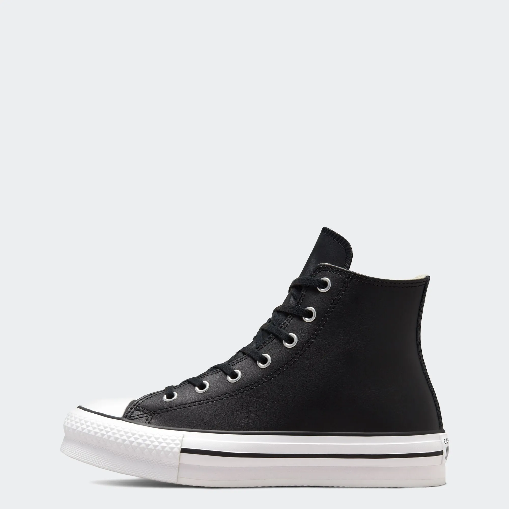 Big Kid Converse Chuck Taylor All Star Lift Platform Black Leather