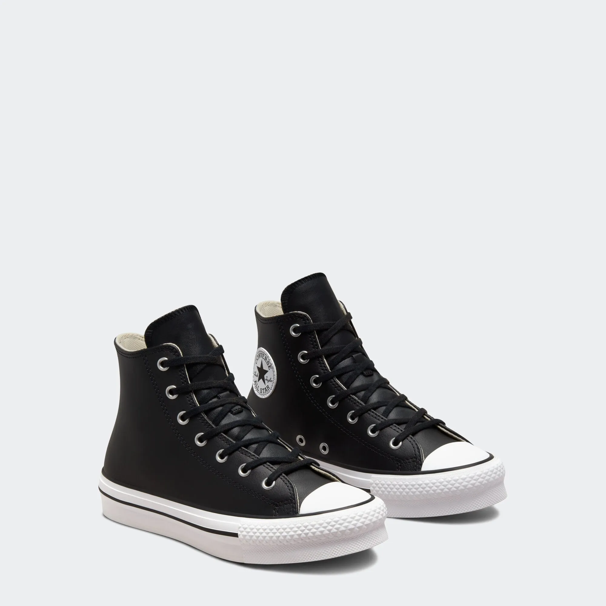 Big Kid Converse Chuck Taylor All Star Lift Platform Black Leather