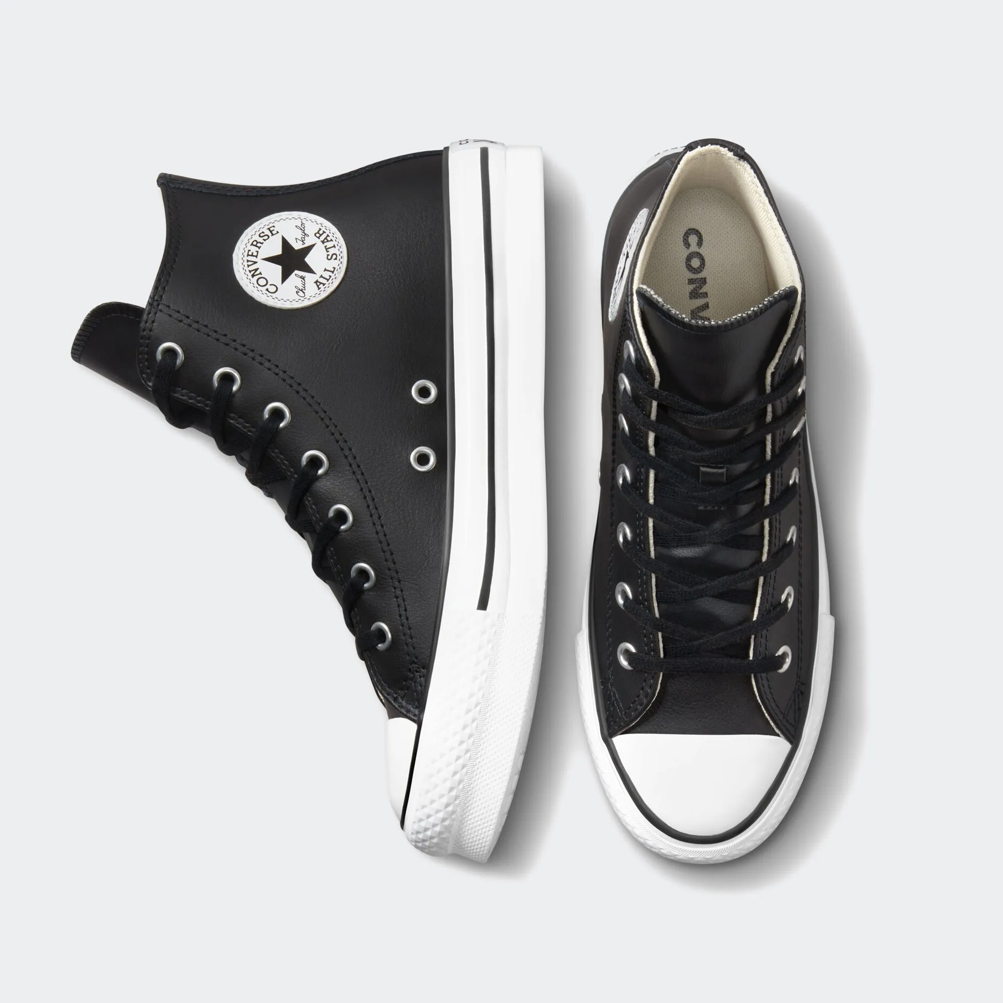 Big Kid Converse Chuck Taylor All Star Lift Platform Black Leather