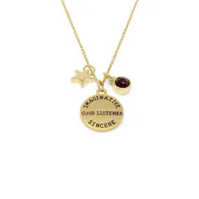 February Birthstone Gold Plated Necklace