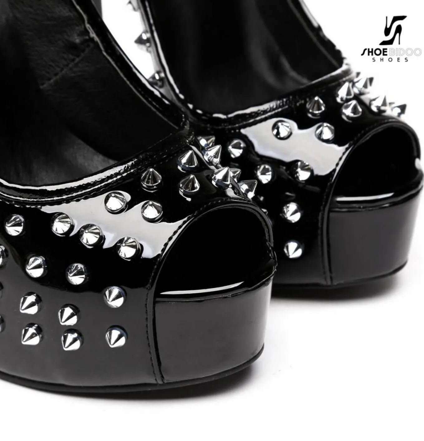 Black Giaro "Galana" platforms 16cm heel fetish pumps