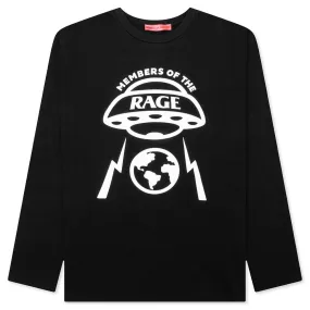 Black Long Sleeve T-Shirt with Large Logo Print