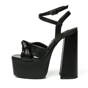 Black matte dolly sandals 16 cm platforms Ellie Taylor