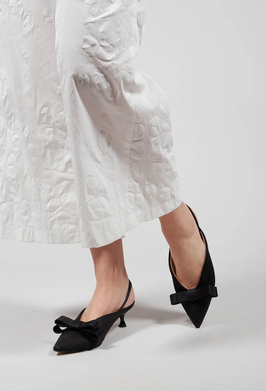 Black Maxi Bow Mules