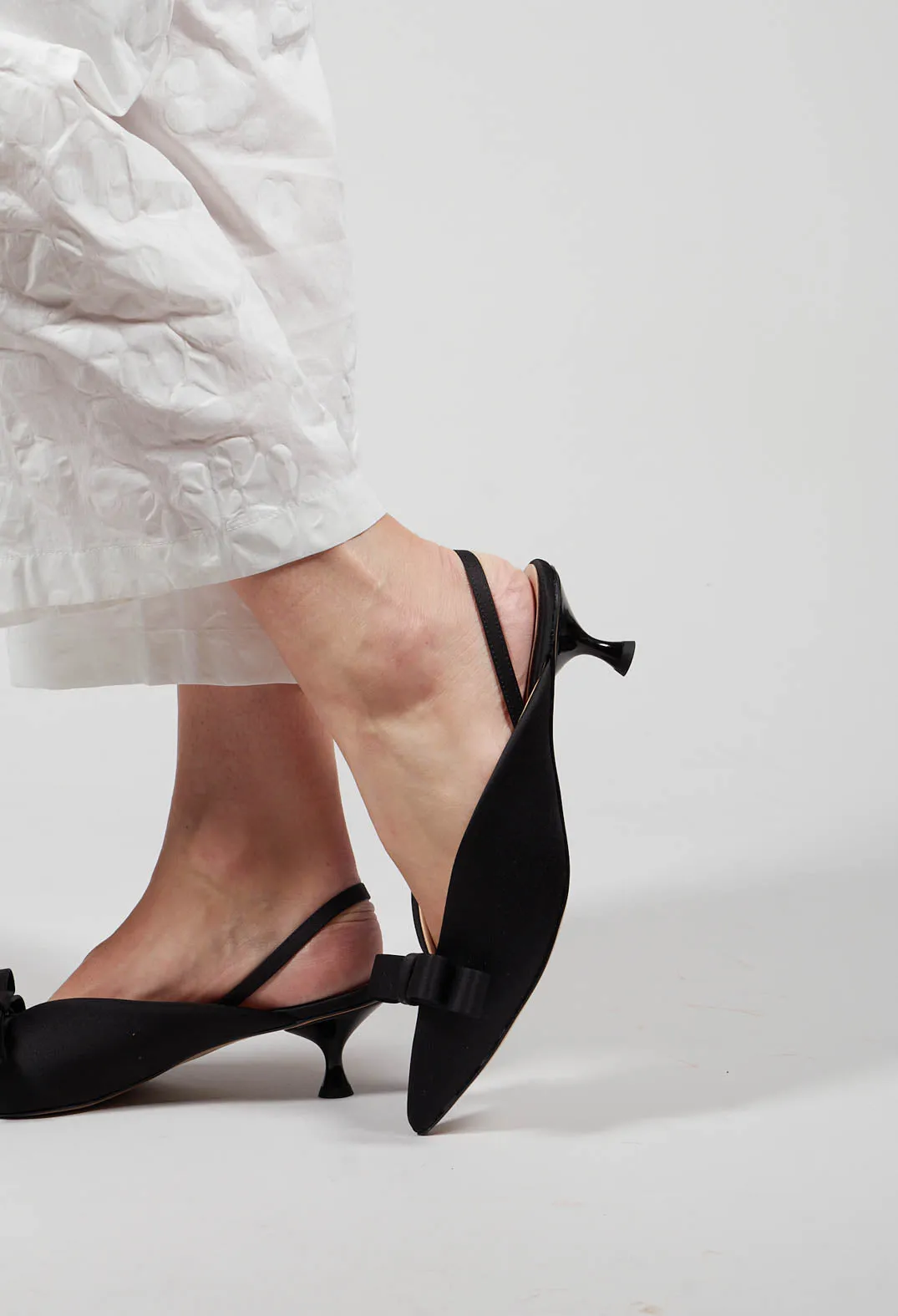 Black Maxi Bow Mules