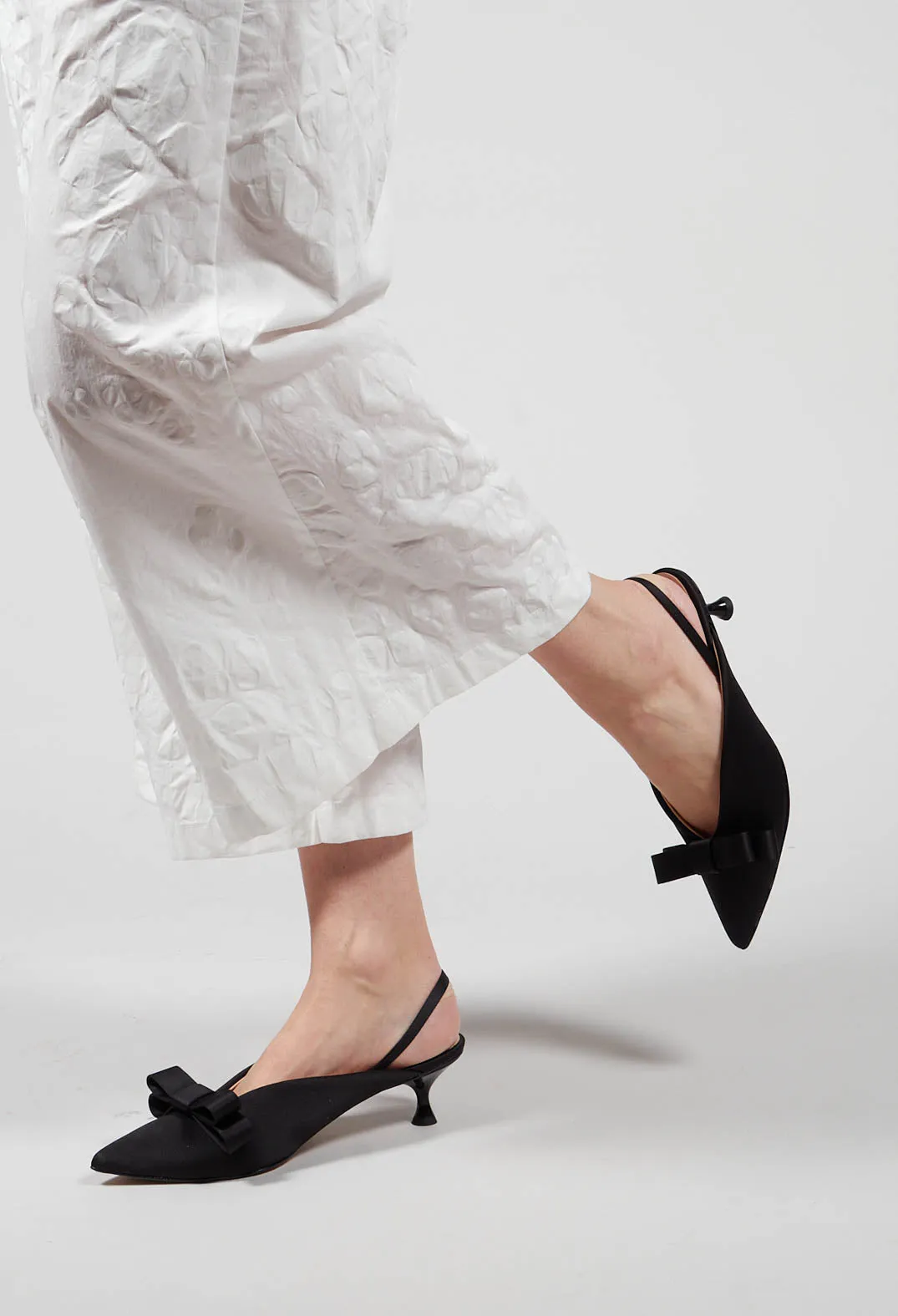 Black Maxi Bow Mules