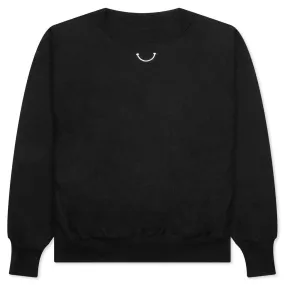 Black Mock Neck Smile Sweatshirt