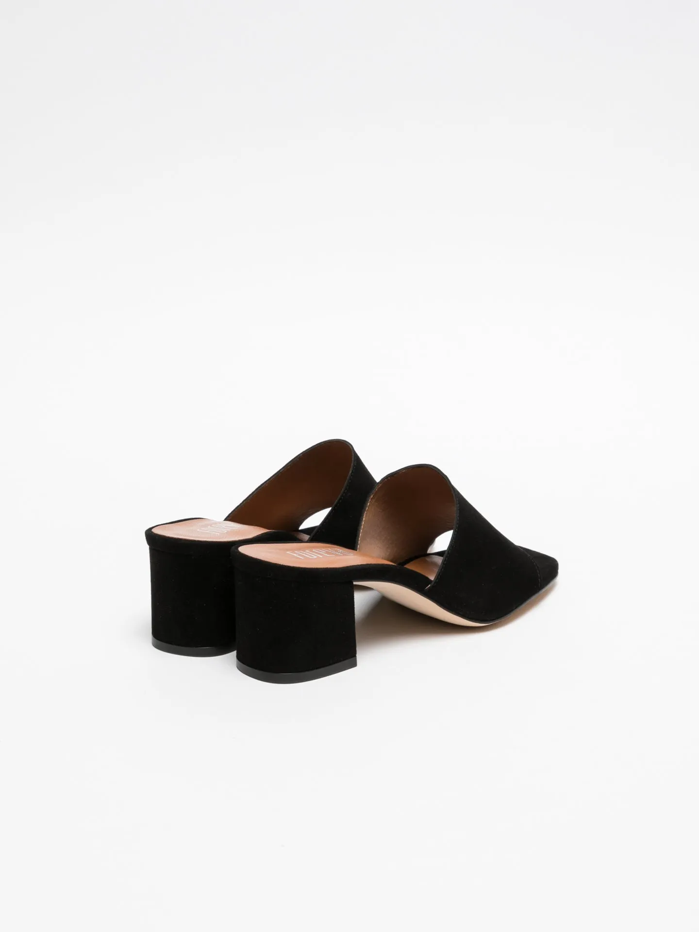 Black Open Toe Mules