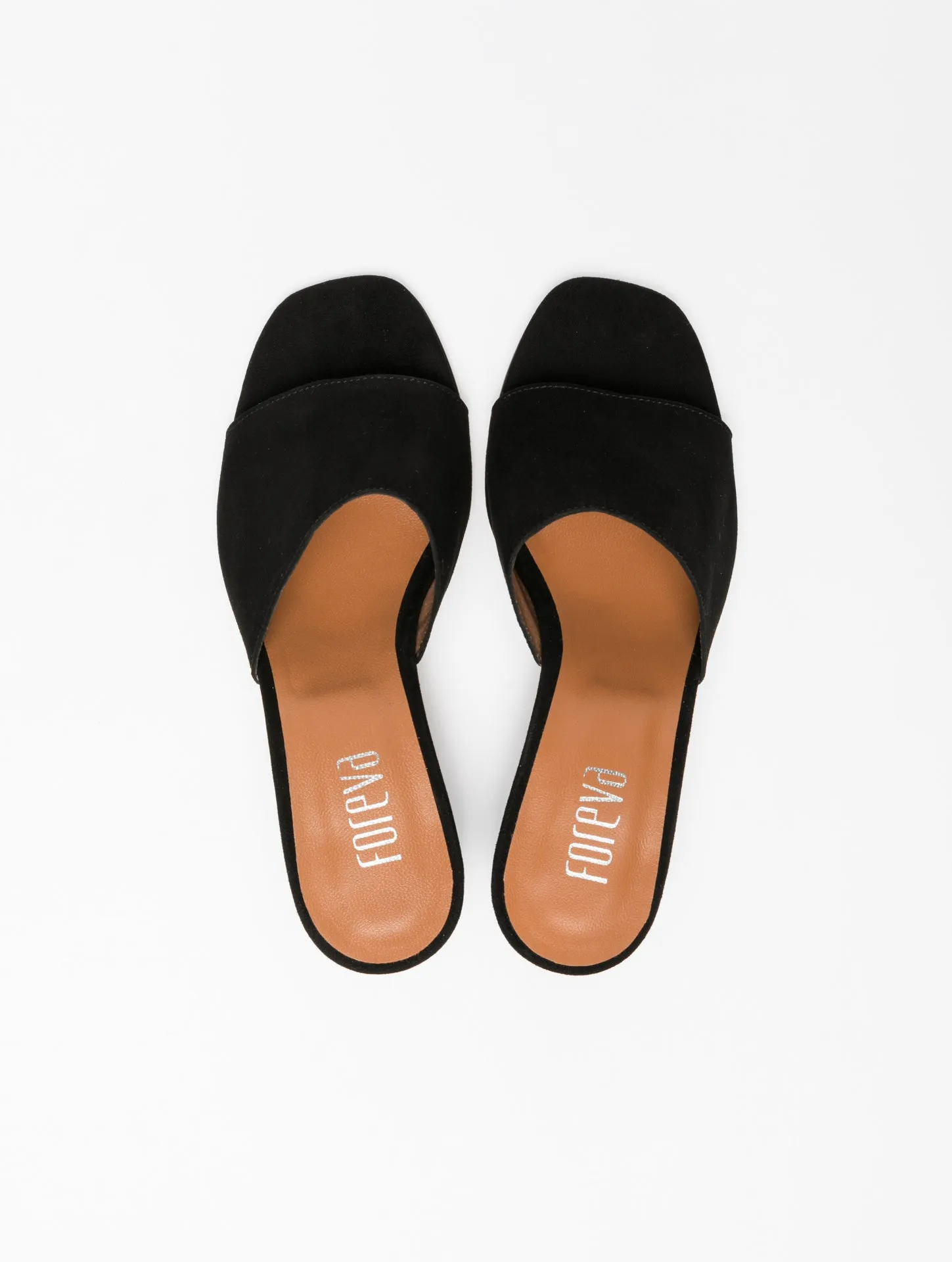 Black Open Toe Mules