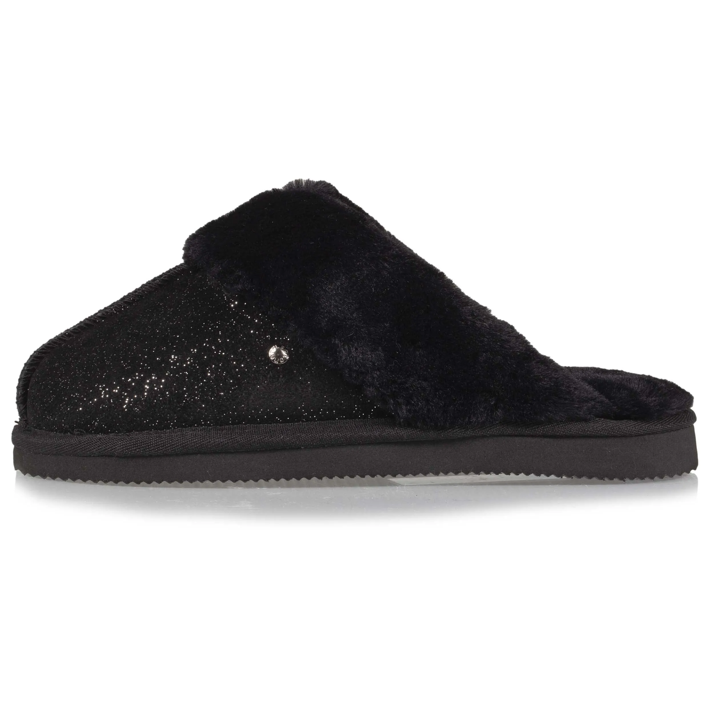 Black Pearl Women's Faux Fur Lined Mule Slippers