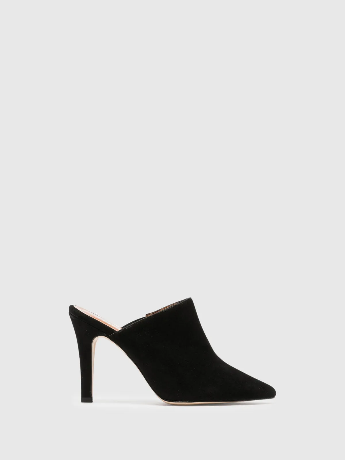 Black Pointed Toe Mules