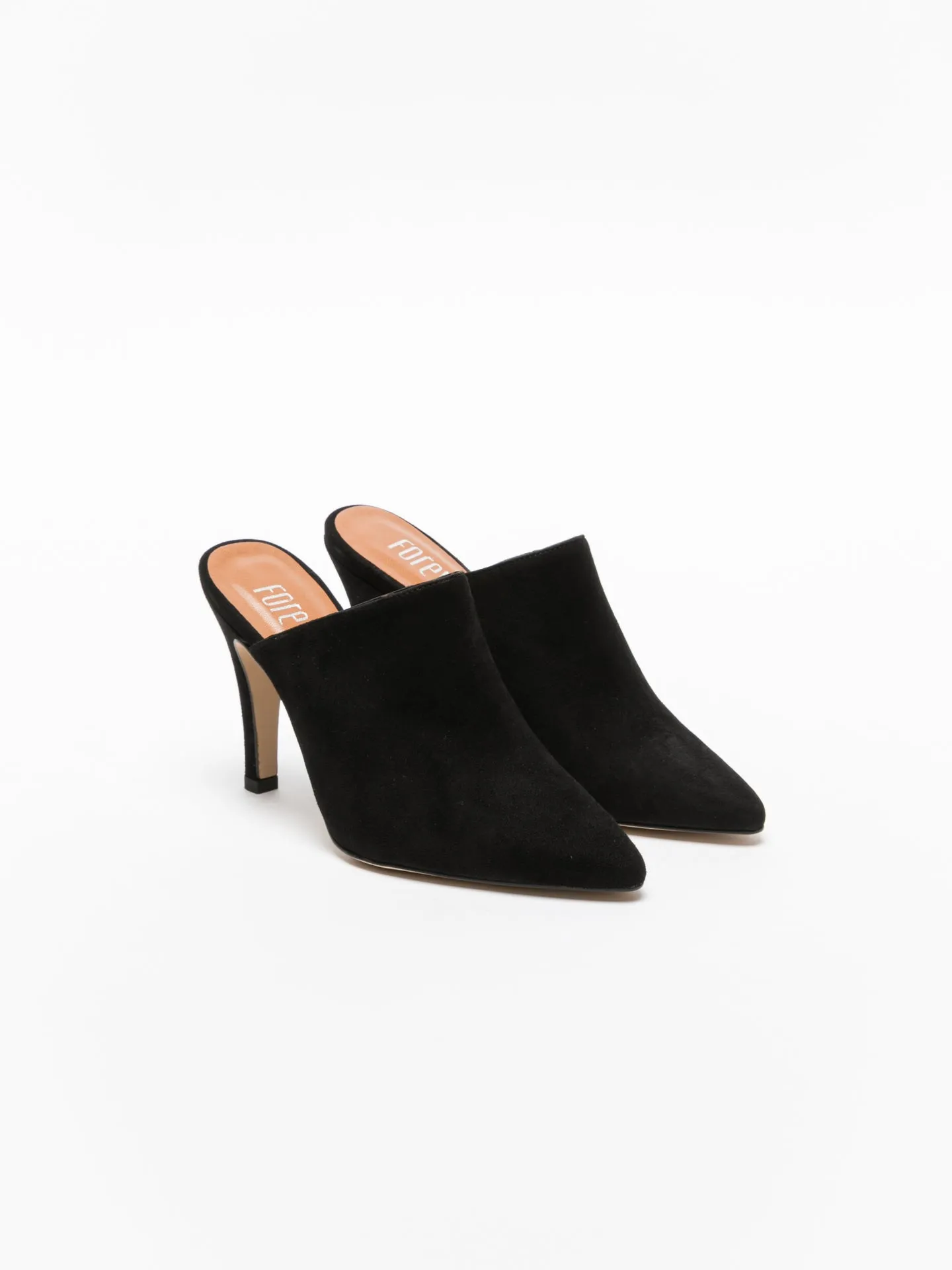 Black Pointed Toe Mules